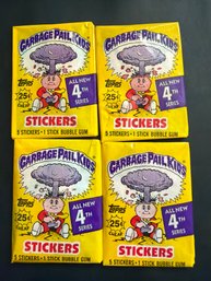 1986 Topps Garbage Pail Kids Original 4th Series BBCE Sealed Wax Packs Lot Of 4