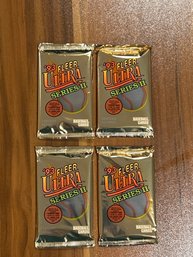 1993 Fleer Ultra Series 2 Baseball Lot Of (4) Wax Packs