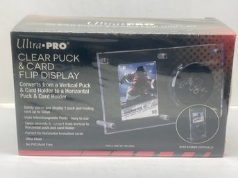 Ultra Pro Hockey Flip Display Case Clear UV Protected Acrylic Puck & Card Holder