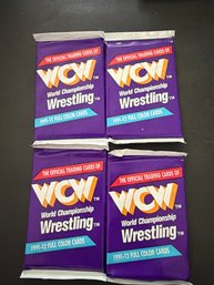 1991 WCW Wrestling  Wax Pack Lot Of 4