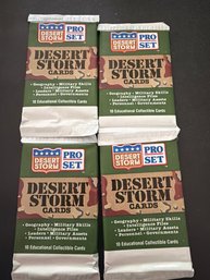 1991 Pro Set Desert Storm Trading Card Wax Pack Lot Of 4