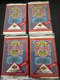 1992 Upper Deck Baseball Wax Pack Lot Of 5