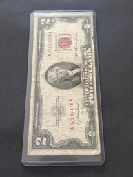 1953 Red Seal Two Dollar Bill