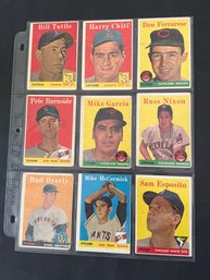 1958 Topps Baseball Card Lot Of 9