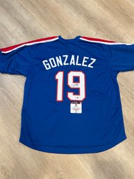 Juan Gonzalez Autographed Jersey With COA