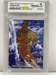 1996-97 KOBE BRYANT SKYBOX EX-2000 Credentials 23K GOLD ROOKIE BLUE GEM-MINT 10