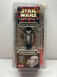 Battle Droid- Star Wars Episode 1 Die-Cast Watch- Face Flipping Watch- Unopened