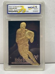 Graded Gem-Mint 10 KOBE BRYANT 1996 Skybox 23K Black Gold ROOKIE Card