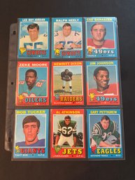 1971 Topps Football Card Lot Of 9