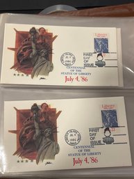 First Day Issue Statue Of Liberty Postage Stamps Liberty Island NY July 4,1986 Lot Of - 3