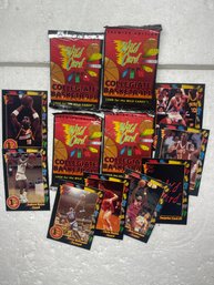 1991 Wild Card Collegiate Basketball Packs. 4 Packs  7 Cards