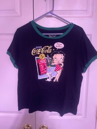 BETTY BOOP 'Drink Coca-Cola Delicious And Refreshing!' Girls 2XL T-Shirt COKE