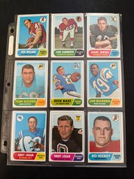 1968 Topps Football Card Lot Of 9
