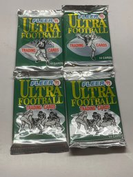 Lot Of (4) 1991 Fleer Ultra Football Wax Packs