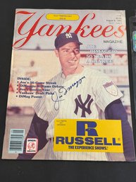 1985 New York Yankees Old Timers Magazine With Joe DiMaggio Autograph JSA
