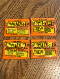 Lot Of (4) 1988 O-Pee- Chee Hockey Stickers Unopened Packs
