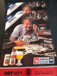 1986 New York Giants Linemen Of The Year Candidates Lot Of 2