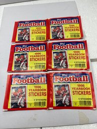 Lot Of 6  Packs Of Topps 1986 Football Yearbook Stickers