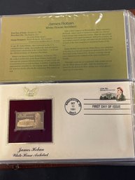 Golden Replicas Of United States Stamps 22kt Gold - Lot Of 4