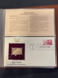 Golden Replicas Of United States Stamps 22kt Gold - Lot Of 4