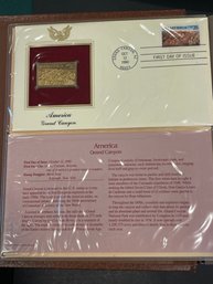 Golden Replicas Of United States Stamps 22kt Gold - Lot Of 5