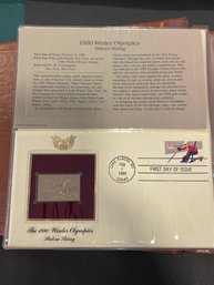 Golden Replicas Of United States Stamps 22kt Gold - Lot Of 5