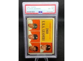 1961 Topps #46 AL ERA LEADERS PSA 6