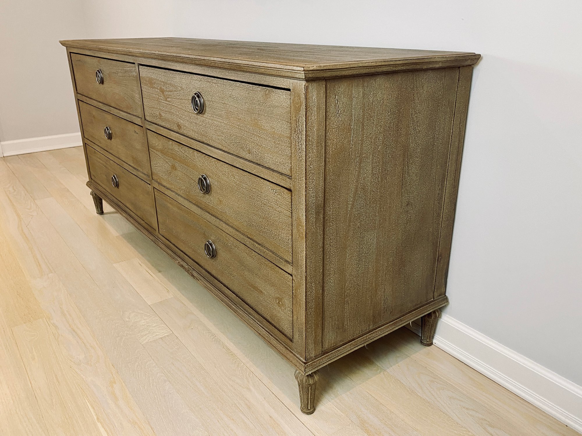 Restoration Hardware Maison 6-Drawer Dresser In Antiqued Grey #11122 |  Auctionninja.com