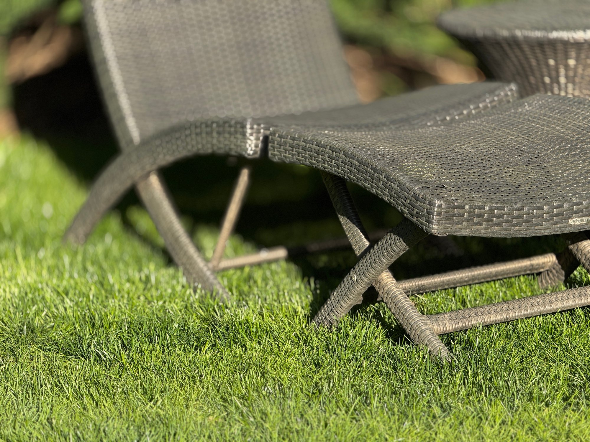 Set Of Frontgate Brown Outdoor Wicker Balencia Folding Chairs With One ...