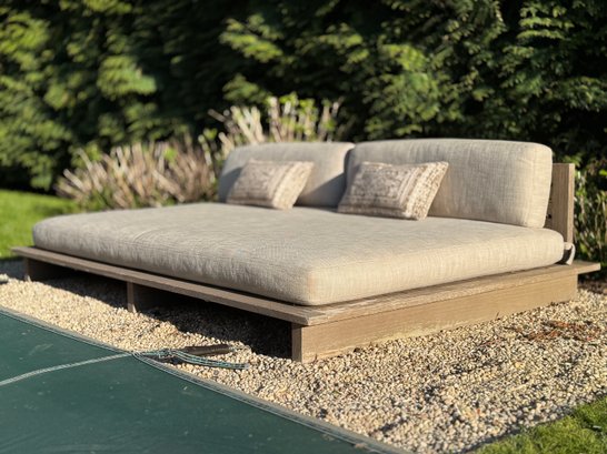 Restoration Hardware Maldives Daybed - Weathered Teak With Sand Cushions & Covers - $12,800.00