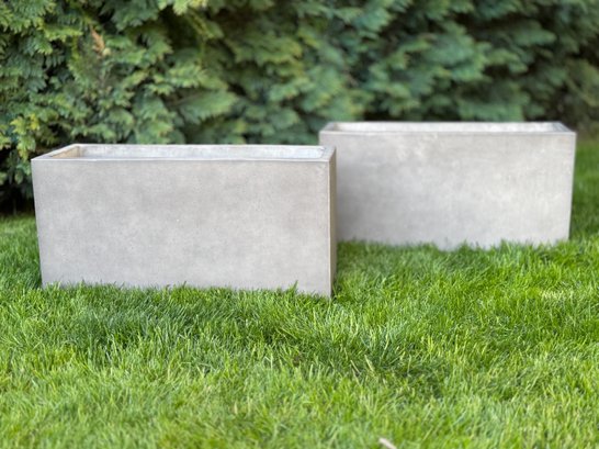 Restoration Hardware Salerno Rectangular Outdoor Planters