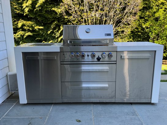 NG Mont Alpi Six Burner Deluxe Outdoor Grill Station With Infra Red Side And Rear Burners - Model MAI400