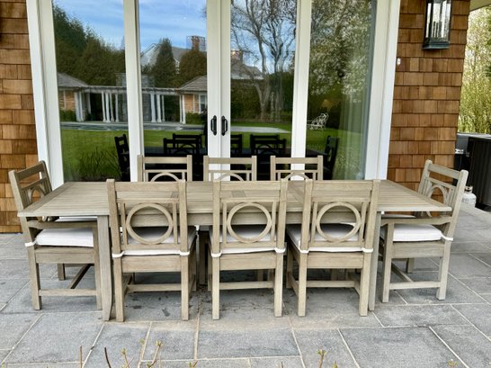 Restoration Hardware Teak Patio Dining Table With Eight Teak Leagrave ...