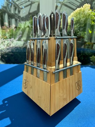 Hammer Stahl Knife Block Set  - Eighteen Piece Set Missing 2 Steak Knives