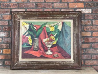 Framed Signed Oil On Canvas - Douglas Duder - Still Life With Apples