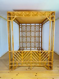 Amazing Vintage QUEEN Bamboo Four Poster Canopy Bed