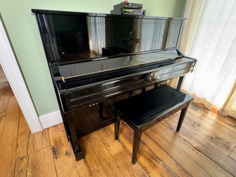 Stunning Black Yamaha Disklavier MX1Z Upright Player Piano With Bench - In Working Order, Sold As Is