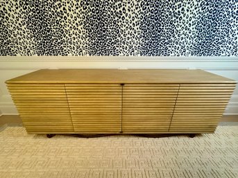 Waxed White And Firmdale Grey Oak Twister Cabinet With Metal Scroll Legs - Purchased For $9434.00