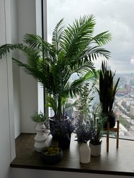 Collection Of Eight Faux Plants In Various Containers