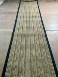 Braided Tan With Black Border Runner Rug