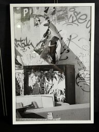 Framed, Unsigned Black & White Photo - Graffiti