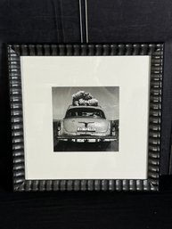 Framed, Unsigned Black & White Photo Print - Vintage Car