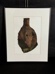 Framed, Unsigned Art On Paper Print - Brown & White