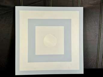 Unsigned Oil On Canvas Over Wood Frame - Light Blue & White
