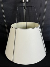 Oversized White Shade Ceiling Lamp With Black Metal Detail