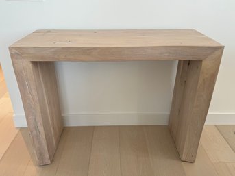 Small CB2 Bleached Acacia Wood Console Table