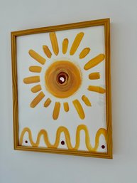 Framed, Unsigned Sun Acrylic On Paper Print