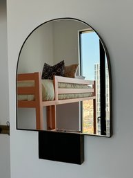 Brass & Dark Wood Wall Mirror