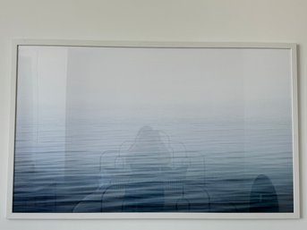 Large, White Wood Framed Photo Print - Blue Water