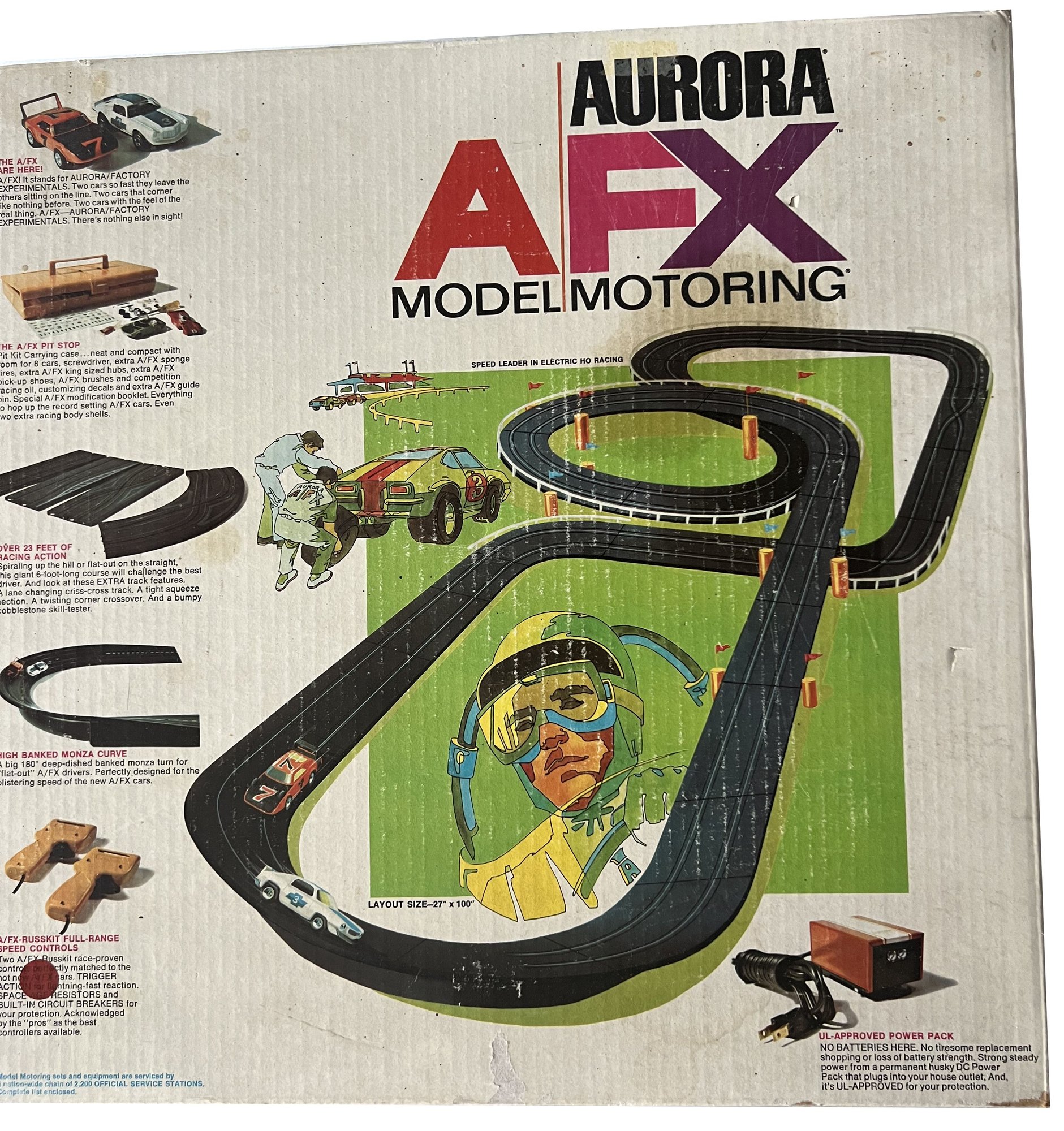 Vintage 1960's Aurora AFX Model Motoring Electric Race Track